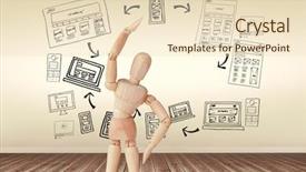  Presentation with room - PPT theme having physical change - business icons against white background background and a lemonade colored foreground