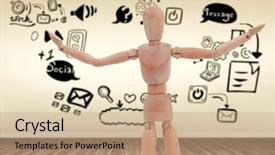  Presentation with red white blue business - Audience pleasing PPT layouts consisting of 3d puppets - business icons against white background backdrop and a coral colored foreground