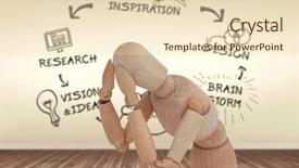  Presentation with red white blue business - Cool new slides with 3d puppets - business icons against white background backdrop and a lemonade colored foreground