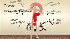  Presentation with business - Colorful slide deck enhanced with 3d puppets - business icons against white background backdrop and a lemonade colored foreground