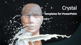  Presentation with design - Amazing PPT theme having 3d puppets - color design concept mannequinn head backdrop and a black colored foreground