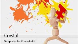  Presentation with flooring - Amazing slide deck having activity completion - colourful paint splashes against gray backdrop and a white colored foreground