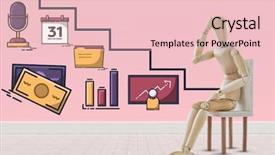  Presentation with flooring - Theme with 3d puppets - composite image of various icons background and a lemonade colored foreground