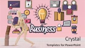  Presentation with flooring - PPT layouts featuring 3d puppets - composite image of various icons background and a lemonade colored foreground