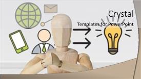  Presentation with flooring - Audience pleasing theme consisting of 3d puppets - composite image of various icons backdrop and a white colored foreground