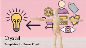  Presentation with flooring - PPT layouts featuring 3d puppets - composite image of various icons background and a lemonade colored foreground