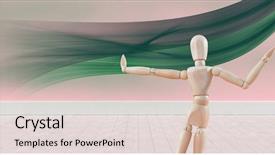  Presentation with flooring - Amazing theme having 3d puppets - pink lights against white background backdrop and a lemonade colored foreground