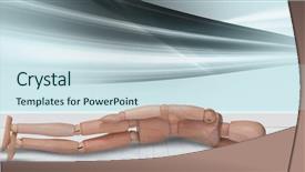  Presentation with flooring - Slide deck consisting of 3d puppets - pink lights against white background background and a sky blue colored foreground