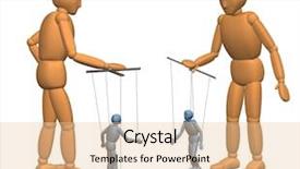  Presentation with dark blue - Theme featuring 3d puppets - people of brown background and a  colored foreground