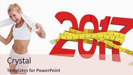  Presentation with tape measure - Amazing PPT layouts having 3d red white figures - 3d portrait of woman backdrop and a lemonade colored foreground