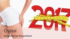  Presentation with candles for 2020 new year - Colorful PPT layouts enhanced with 3d red white figures - 3d woman in shorts backdrop and a coral colored foreground