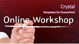  Presentation with online stock market - Cool new slide set with 3d red white figures - businessman writing on the screen backdrop and a wine colored foreground