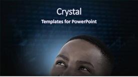  Presentation with digital finance - Beautiful PPT theme featuring 3d red white figures - digital composite of man looking backdrop and a navy blue colored foreground