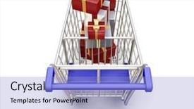  Presentation with shopping trolley - PPT layouts enhanced with 3d religious - 3d render of a shopping background and a  colored foreground