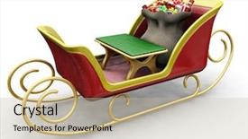  Presentation with religious - Colorful theme enhanced with 3d religious - 3d render of santas sleigh backdrop and a mint green colored foreground