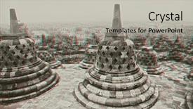  Presentation with borobudur temple - Theme consisting of 3d religious - borobudur temple java indonesia anaglyph background and a  colored foreground