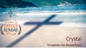  Presentation with easter - Presentation with 3d religious - easter message against sand background and a lemonade colored foreground