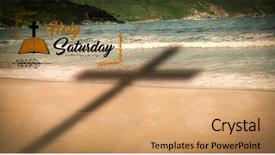  Presentation with sand - Audience pleasing slides consisting of 3d religious - easter message against sand backdrop and a coral colored foreground