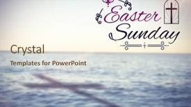  Presentation with religious - Colorful slides enhanced with 3d religious - easter message against sea backdrop and a cream colored foreground