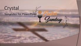  Presentation with illustration of cool water wave - Audience pleasing presentation consisting of 3d religious - easter message against water waves backdrop and a soft green colored foreground