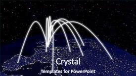  Presentation with connections - Colorful presentation theme enhanced with 3d render of earth - europe backdrop and a navy blue colored foreground