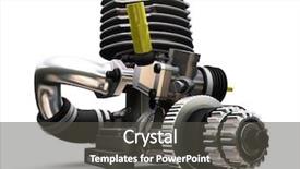  Presentation with car engine - Presentation design featuring 3d render of a car background and a dark gray colored foreground