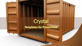  Presentation with container - Audience pleasing slide deck consisting of 3d render of a freight backdrop and a tawny brown colored foreground