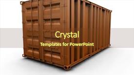  Presentation with container - Slide set consisting of 3d render of a freight background and a tawny brown colored foreground