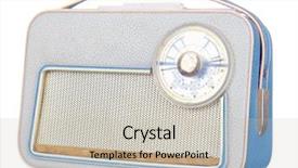  Presentation with retro radio - Amazing presentation design having 3d render of a retro old radio backdrop and a soft green colored foreground