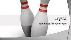  Presentation with bowling - Slide deck featuring 3d render of bowling skittles background and a light gray colored foreground