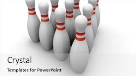  Presentation with microorganism 3d render bacteria virus - Slide set having 3d render of bowling skittles background and a light gray colored foreground