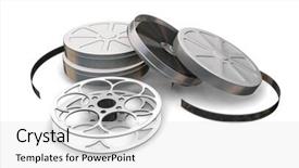  Presentation with film reels - Beautiful presentation featuring 3d render of film reels backdrop and a white colored foreground