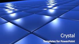  Presentation with blue squares - Presentation with planes geometry - 3d render of futuristic surface background and a cobalt blue colored foreground