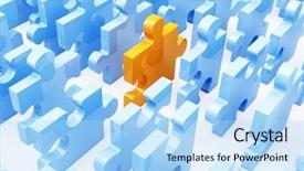  Presentation with microorganism 3d render bacteria virus - Slides with 3d render of many puzzles background and a light blue colored foreground