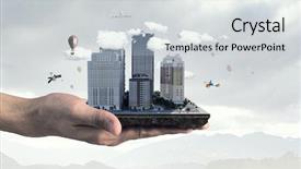  Presentation with ho chi minh city - Slides featuring 3d rendered image gear designs - mini city design mixed media background and a  colored foreground