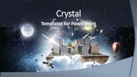  Presentation with design - Presentation consisting of 3d rendered image gear designs - mini city design mixed media background and a  colored foreground