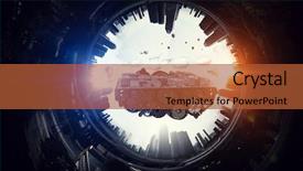  Presentation with ho chi minh city - PPT theme with 3d rendered image gear designs - mini city design mixed media background and a red colored foreground