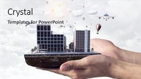  Presentation with ho chi minh city - Audience pleasing slide set consisting of 3d rendered image gear designs - mini city design mixed media backdrop and a  colored foreground