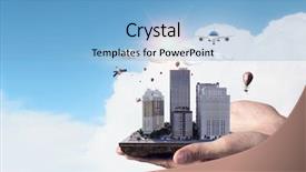  Presentation with gear - Amazing PPT layouts having 3d rendered image gear designs - mini city design backdrop and a  colored foreground