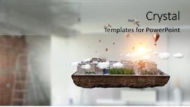  Presentation with ho chi minh city - Presentation theme with 3d rendered image gear designs - mini city exterior design background and a  colored foreground