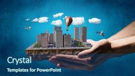  Presentation with development - PPT layouts having 3d rendered image gear designs - urban construction development mixed media background and a  colored foreground