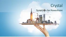  Presentation with modern medicine cardiology concept mixed - Cool new PPT layouts with 3d rendered image gear designs - urban construction exhibition mixed media backdrop and a sky blue colored foreground