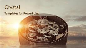  Presentation with time - Slides having 3d rendered image gear designs - when time is passing mixed background and a soft green colored foreground