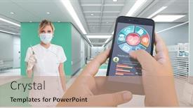  Presentation with healthcare - PPT theme enhanced with 3d-rendering-of-a-healthcare background and a coral colored foreground