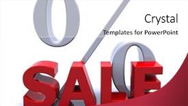  Presentation with for sale sign - Cool new PPT theme with 3d sale and percent sign backdrop and a white colored foreground