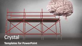  Presentation with brain - Audience pleasing theme consisting of 3d scaffold - 3d digital composite of brain backdrop and a gray colored foreground