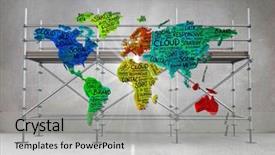  Presentation with scaffolding - Audience pleasing slides consisting of 3d scaffold - 3d digital composite of scaffolding backdrop and a  colored foreground