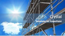  Presentation with scaffolding - Presentation with 3d scaffold - 3d image of construction scaffolding background and a teal colored foreground