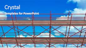  Presentation with scaffolding - Colorful presentation theme enhanced with 3d scaffold - 3d image of construction scaffolding backdrop and a  colored foreground