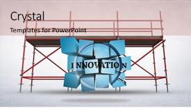  Presentation with digital innovation - Cool new PPT theme with 3d scaffold - digital composite of 3d innovation backdrop and a soft green colored foreground